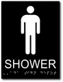 ADA Compliant Men's Shower Sign - 6" x 8" - Tactile Braille Sign thumbnail