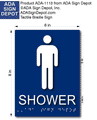 ADA Compliant Men's Shower Sign - 6" x 8" - Tactile Braille Sign thumbnail