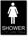 ADA Compliant Womens Shower Sign - 6" x 8" thumbnail