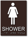 ADA Compliant Womens Shower Sign - 6" x 8" thumbnail