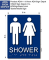 Unisex Shower Room Sign - 6" x 8" thumbnail