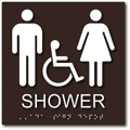 Wheelchair Accessible Unisex Shower Room Sign - 8" x 8" thumbnail