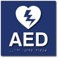 Automated External Defibrillator Sign with Braille - 8" X 8" thumbnail