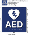 Automated External Defibrillator Sign with Braille - 8" X 8" thumbnail