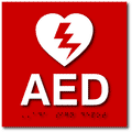 Automated External Defibrillator Sign with Braille - 8" X 8" thumbnail