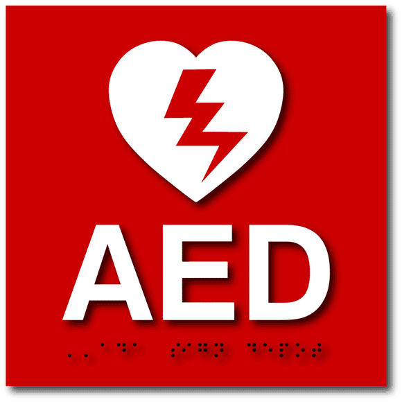 ADA-1117 ADA Compliant AED Sign - Automated External Defibrillator Sign - Red