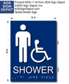 Wheelchair Accessible Mens Shower Room Sign - 6" x 8" thumbnail