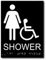 Womens Wheelchair Accessible Shower Room Sign - 6" x 8" thumbnail