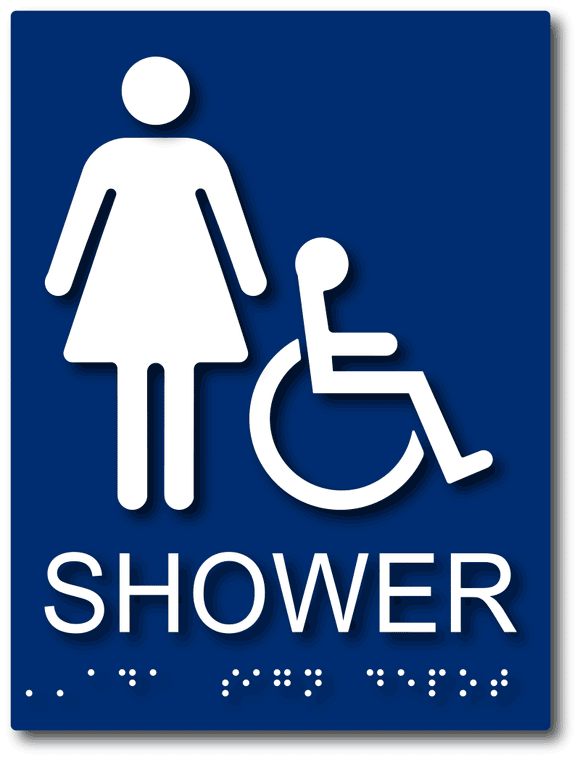 ADA-1120 Women Wheelchair Accessible Shower Room ADA Sign - Blue