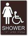 Womens Wheelchair Accessible Shower Room Sign - 6" x 8" thumbnail