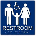 Family Wheelchair Accessible Restroom Braille ADA Signs - 8" x 8" thumbnail