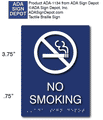 No Smoking Symbol Sign with Text and Braille - 6" x 8" thumbnail