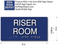 Riser Room Sign - 8x4 - ADA Compliant Tactile Text and Braille thumbnail