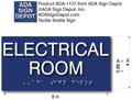 Electrical Room Sign - 8x4 - ADA Compliant Tactile Braille Sign thumbnail