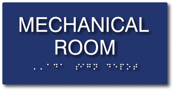 Mechanical Room Signs - ADA Compliant Braille Mechanical Room Sign