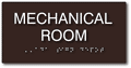 Mechanical Room Sign - 8x4 - ADA Compliant Tactile Braille Sign thumbnail