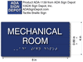 Mechanical Room Sign - 8x4 - ADA Compliant Tactile Braille Sign thumbnail