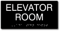 Elevator Room Sign - ADA Compliant Tactile Braille Sign - 8" x 4" thumbnail