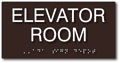 Elevator Room Sign - ADA Compliant Tactile Braille Sign - 8" x 4" thumbnail