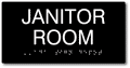 Janitor Room Sign - 8" x 4" - ADA Compliant Tactile Braille Sign thumbnail