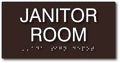 Janitor Room Sign - 8" x 4" - ADA Compliant Tactile Braille Sign thumbnail