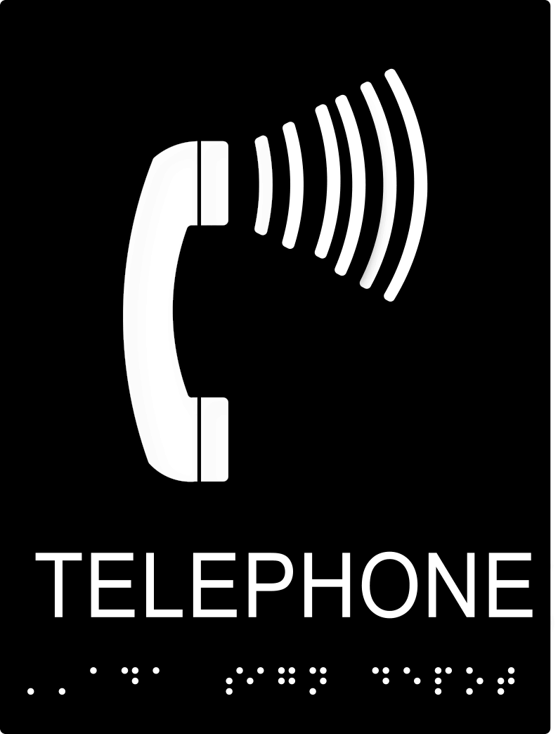 Volume Control Telephone Symbol Sign - Raised Letters and Braille – ADA ...