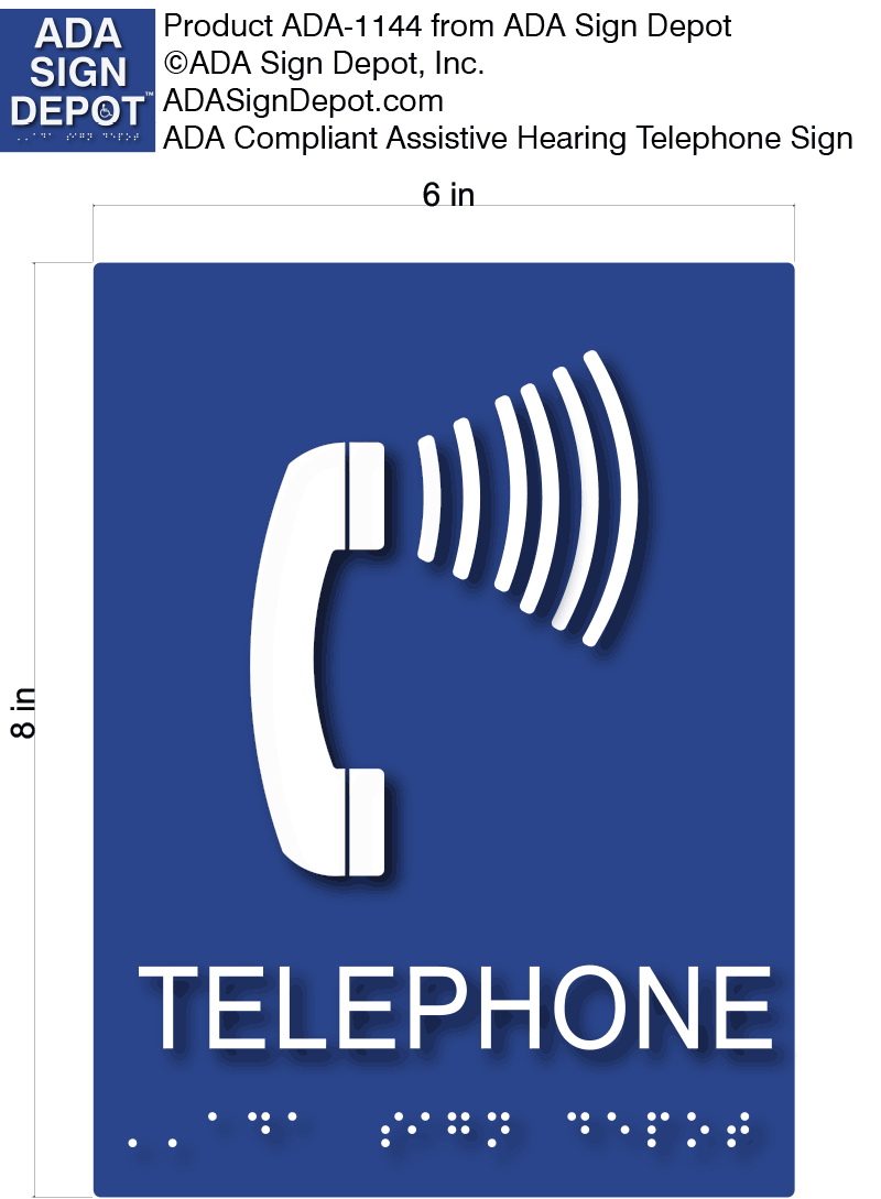 Volume Control Telephone Symbol Sign - Raised Letters and Braille – ADA ...