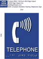 ADA Compliant Hearing Impaired Telephone Sign - 6" x 8" thumbnail