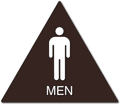 Men Only Bathroom Door Sign with Text - 12" x 12" - Triangle thumbnail