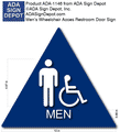 Mens Accessible Bathroom Door ADA Signs with Text - 12" x 12" thumbnail