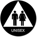 Unisex Bathroom Door ADA Signs with Text - 12x12 thumbnail