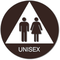 Unisex Bathroom Door ADA Signs with Text - 12x12 thumbnail
