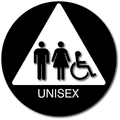 Unisex Wheelchair Accessible Bathroom Door ADA Signs with Text - 12x12 thumbnail