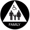 Unisex Family Wheelchair Bathroom Door Sign with Text - 12x12 thumbnail