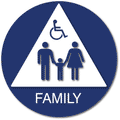 Unisex Family Wheelchair Bathroom Door Sign with Text - 12x12 thumbnail