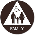 Unisex Family Wheelchair Bathroom Door Sign with Text - 12x12 thumbnail