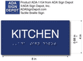 Kitchen Room Sign - 8" x 4" - ADA Compliant Tactile Braille Sign thumbnail