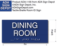 Dining Room Sign - 8" x 4" - ADA Compliant Tactile Braille Sign thumbnail