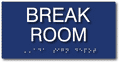 Break Room Sign - 8" x 4" - ADA Compliant Tactile Braille Sign thumbnail