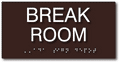 Break Room Sign - 8" x 4" - ADA Compliant Tactile Braille Sign thumbnail