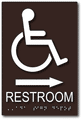 Wheelchair Accessible Restroom ADA Signs with Arrow - 6" x 9" thumbnail