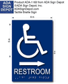 Wheelchair Accessible Restroom ADA Signs with Arrow - 6" x 9" thumbnail