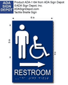 Mens Accessible Restroom ADA Signs with Arrow - 6" x 9" thumbnail