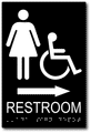 Womens Accessible Restroom ADA Signs with Arrow - 6" x 9" thumbnail