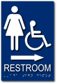 Womens Accessible Restroom ADA Signs with Arrow - 6" x 9" thumbnail