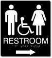 Unisex Wheelchair Accessible Restroom ADA Signs with Arrow - 8" x 9" thumbnail