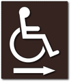 Wheelchair Symbol of Accessibility Tactile Sign with Arrow - 6" x 7" thumbnail