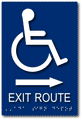 Wheelchair Accessible Exit Route Sign with Direction Arrow - 6" x 9" thumbnail