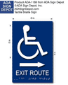 Wheelchair Accessible Exit Route Sign with Direction Arrow - 6" x 9" thumbnail