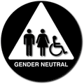 Gender Neutral Restroom Door ADA Signs - 12" x 12" thumbnail